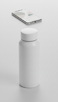 Matte white branded water bottle