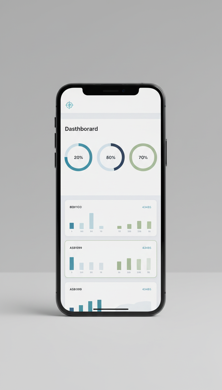 Mobile app with dashboard overview